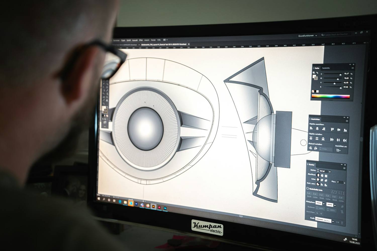 Design engineer modelling a mechanical assembly in CAD